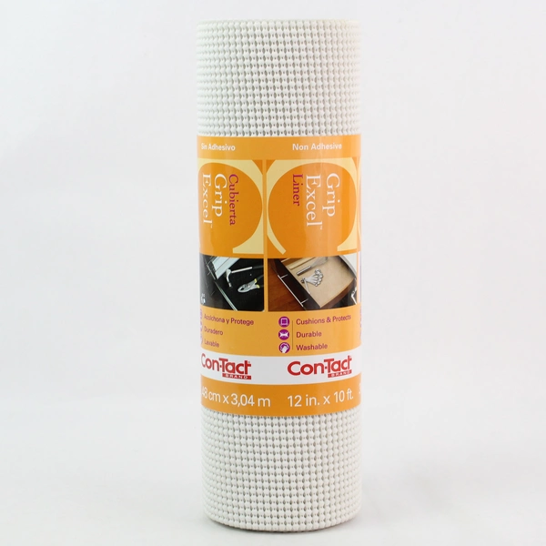 Con-Tact Grip Excel Non-Adhesive Drawer Liner 12" x 10' - New, Durable!