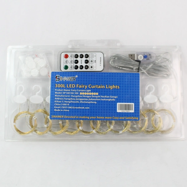 Sinamer 300L LED Fairy Curtain Lights - New & Sealed Ambiance Decor