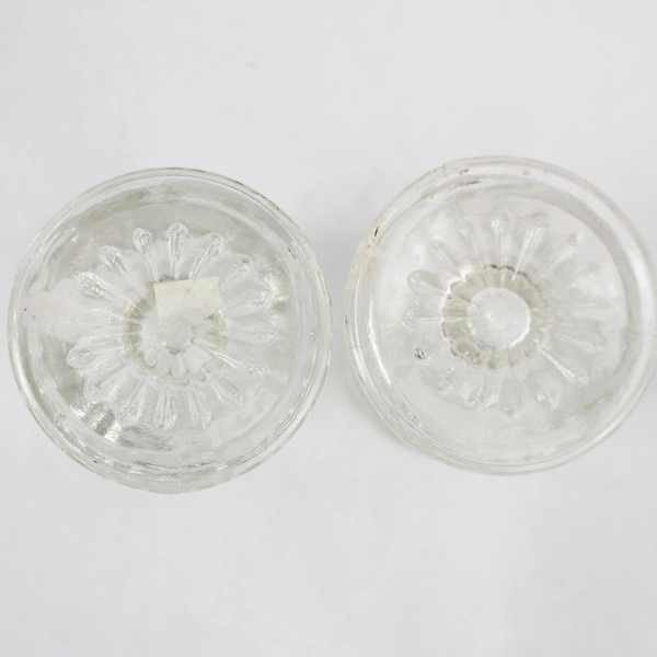 Set of 2 Clear Glass Ribbed Taper Candle Holders 2.5" - Home Decor