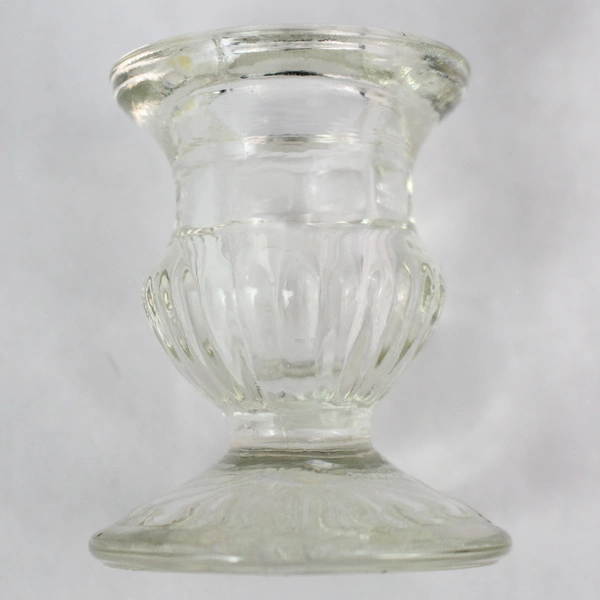 Set of 2 Clear Glass Ribbed Taper Candle Holders 2.5" - Home Decor