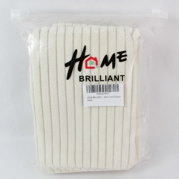 Set of 2 Home Brilliant Cream Cheese Textured Pillow Covers 16"x16"