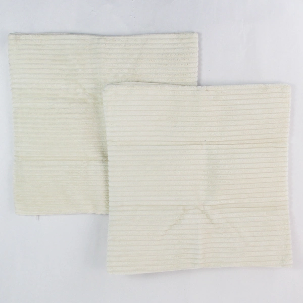 Set of 2 Home Brilliant Cream Cheese Textured Pillow Covers 16"x16"