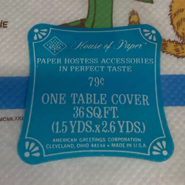 Vintage 1973 Holly Hobbie Paper Tablecloth NIP - Collectible Table Cover