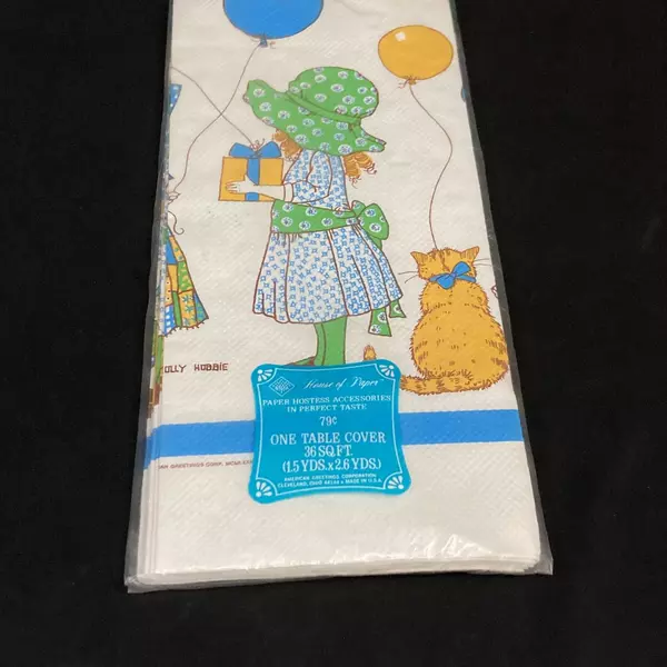 Vintage 1973 Holly Hobbie Paper Tablecloth NIP - Collectible Table Cover