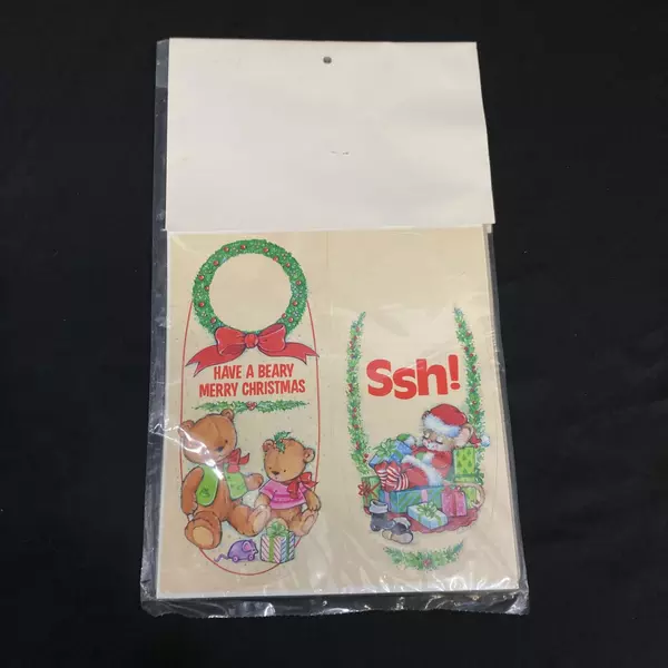 Vintage A-Door-Ables Christmas Doorknob Decorations NIP, 9" x 4"