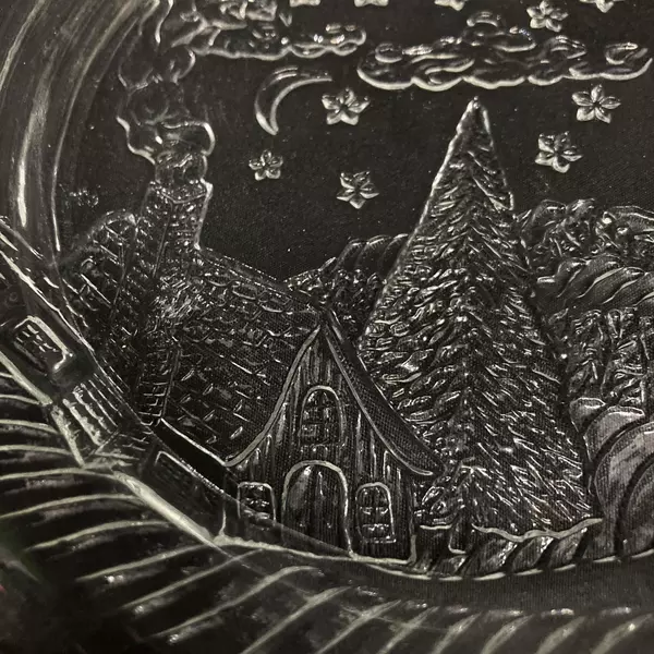 KIG Indonesia Christmas Plate Santa Church Scene 7.25" Holiday Decor