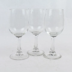 Lot of 3 Unmarked Wine Glass Goblets - Elegant Drinkware Set