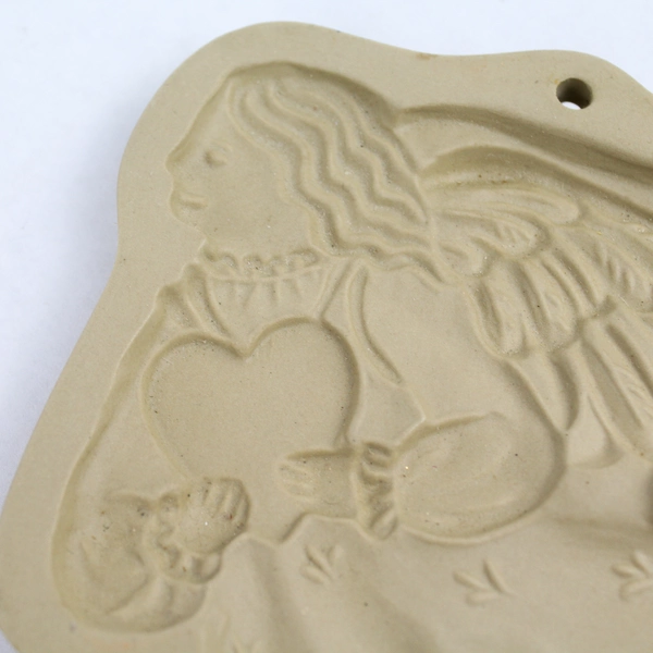 Vintage 1987 Brown Bag Cookie Art Angel Heart Mold 6.5" Collectible Baking Tool