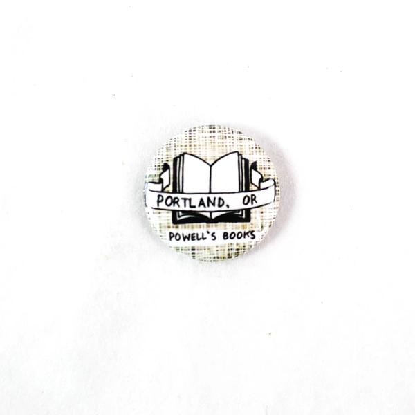 Lot of 4 Powell's Book Store Portland OR Souvenir Pin Back Buttons Pins