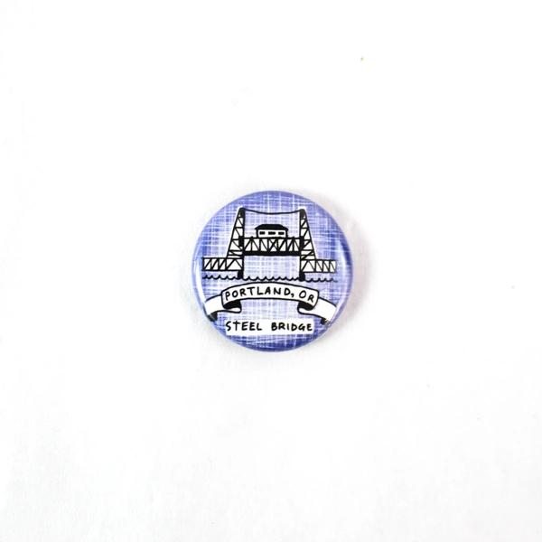 Lot of 4 Powell's Book Store Portland OR Souvenir Pin Back Buttons Pins