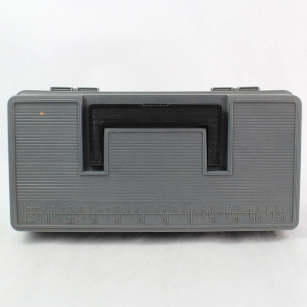 Grey Plastic Fishing Tackle Box with Handle Pre-Owned Durable