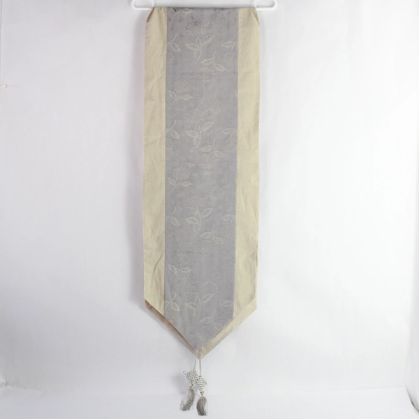 Elegant Blue & Beige Table Runner 13" x 78" - Pre-Owned Home Décor