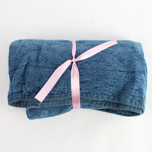 Teal Blue Chenille Fabric Lot w/ Floral Pattern 27" - Joann Fabrics Remnant