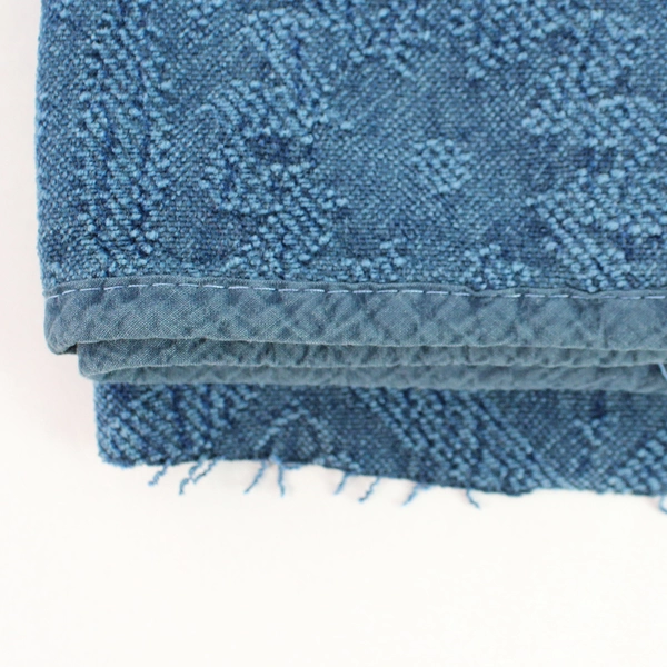 Teal Blue Chenille Fabric Lot w/ Floral Pattern 27" - Joann Fabrics Remnant