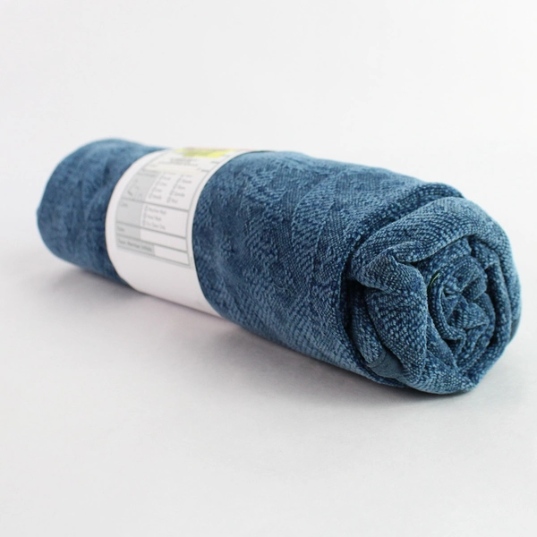 Teal Blue Chenille Fabric Lot w/ Floral Pattern 27" - Joann Fabrics Remnant