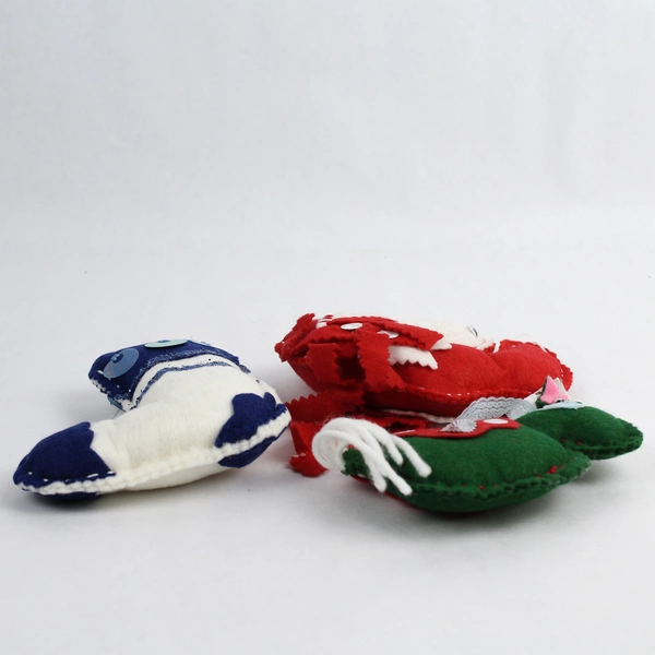 Lot of 3 Handmade Christmas Tree Ornaments - Unique Holiday Decor