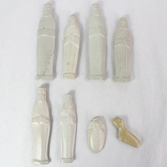 8 Piece Carved Stone Christmas Nativity Figure Set - Incomplete Vintage Decor
