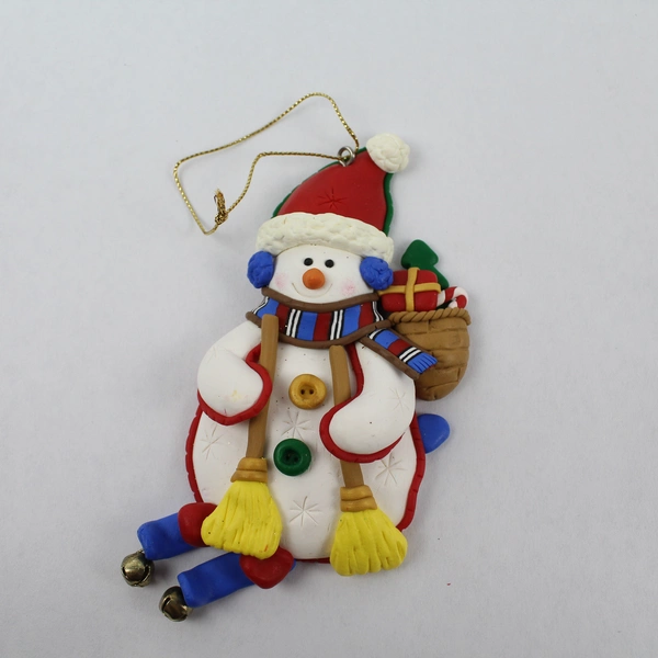 Lot of 3 Clay Christmas Tree Ornaments - Holiday Decor - Pre-owned