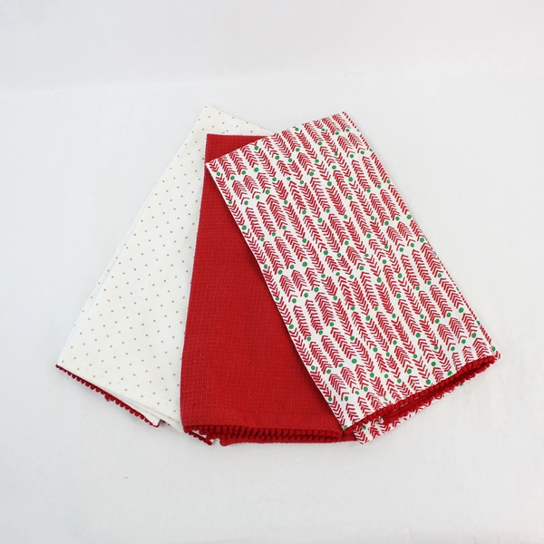 NWT Set of 3 Artisan De Luxe Christmas Kitchen Towels - Festive Holiday Decor