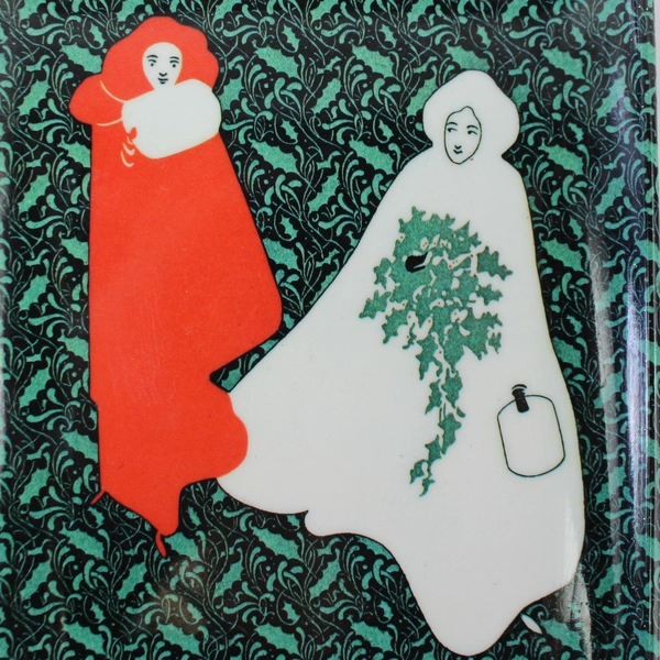 Inland Printer Christmas 1895 Trinket Tray 4"x5.75" Holiday Decor Vintage