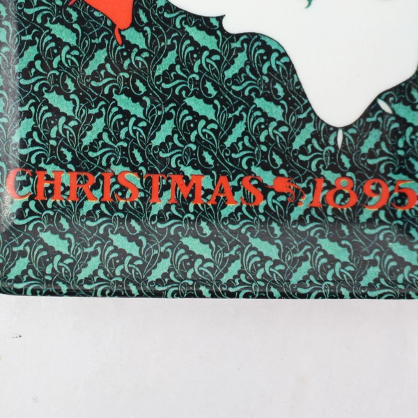 Inland Printer Christmas 1895 Trinket Tray 4"x5.75" Holiday Decor Vintage