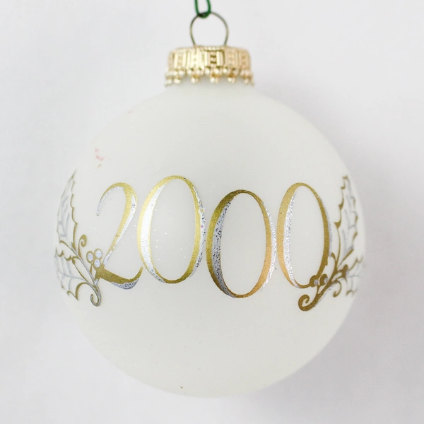 Lot of 5 Vintage White, Silver & Gold Christmas Tree Ornaments - Elegant Decor