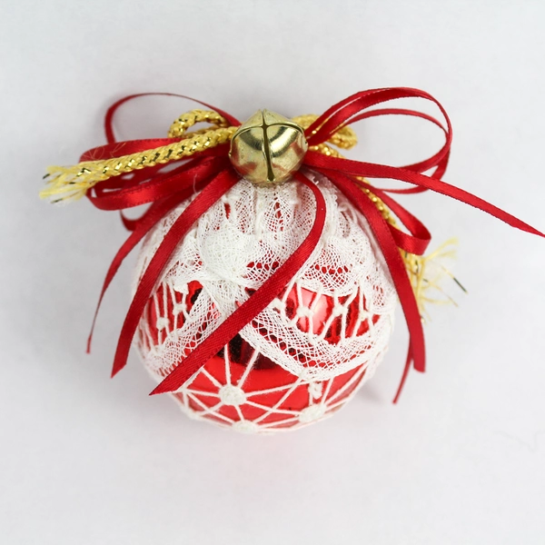 Lot of 3 Glass Christmas Tree Ornaments - Varied Shapes & Designs