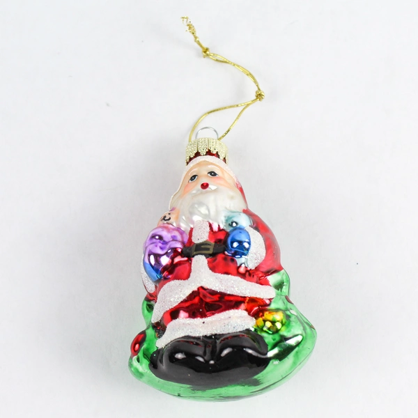 Lot of 3 Glass Christmas Tree Ornaments - Varied Shapes & Designs