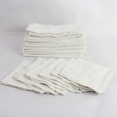 Lot of 26 White Floral Napkins for DIY Crafting - Flawed Fabric Use