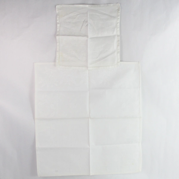 Lot of 26 White Floral Napkins for DIY Crafting - Flawed Fabric Use