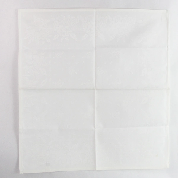 Lot of 26 White Floral Napkins for DIY Crafting - Flawed Fabric Use