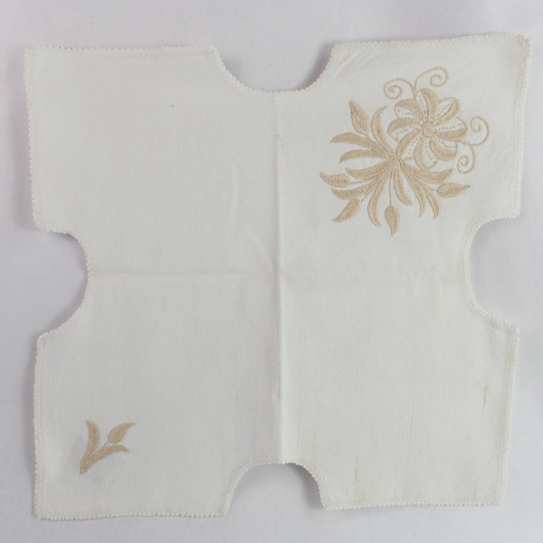 Lot of 3 Embroidered Table Runner, Dishcloth & Basket Liner - Rustic Decor