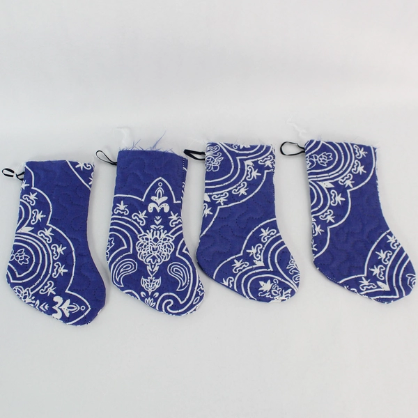 16 PC Lot of Quilted Christmas Stockings & Fabric Panels - Craft Decor