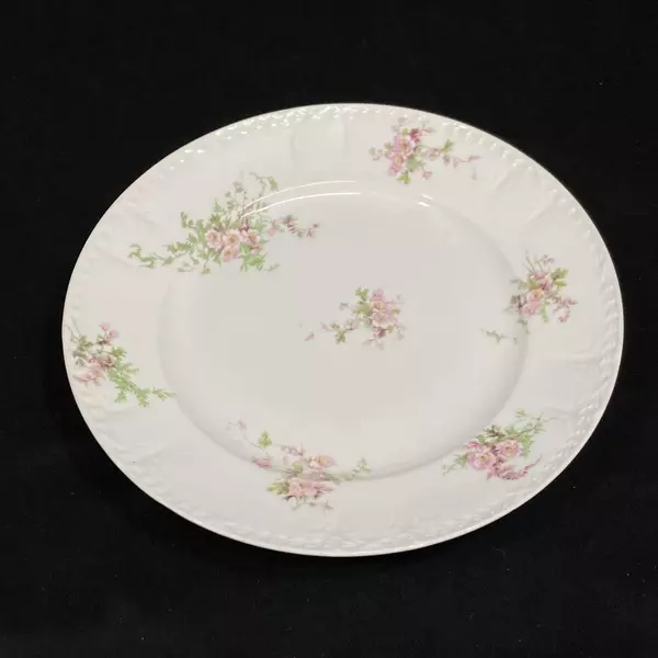 Vintage Haviland Limoges Dinner Plate White Pink Flowers 9.5" Beautiful Elegance