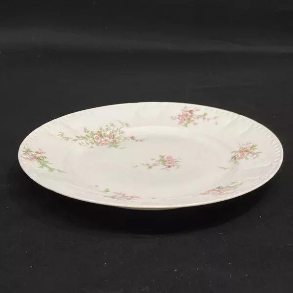 Vintage Haviland Limoges Dinner Plate White Pink Flowers 9.5" Beautiful Elegance