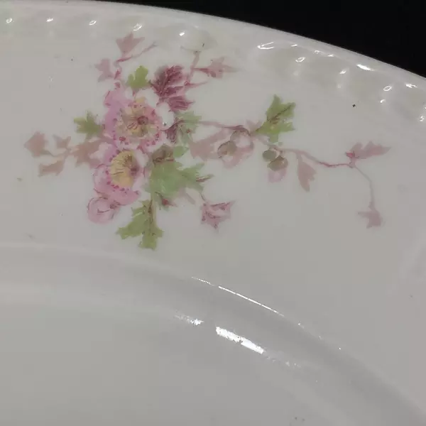 Vintage Haviland Limoges Dinner Plate White Pink Flowers 9.5" Beautiful Elegance