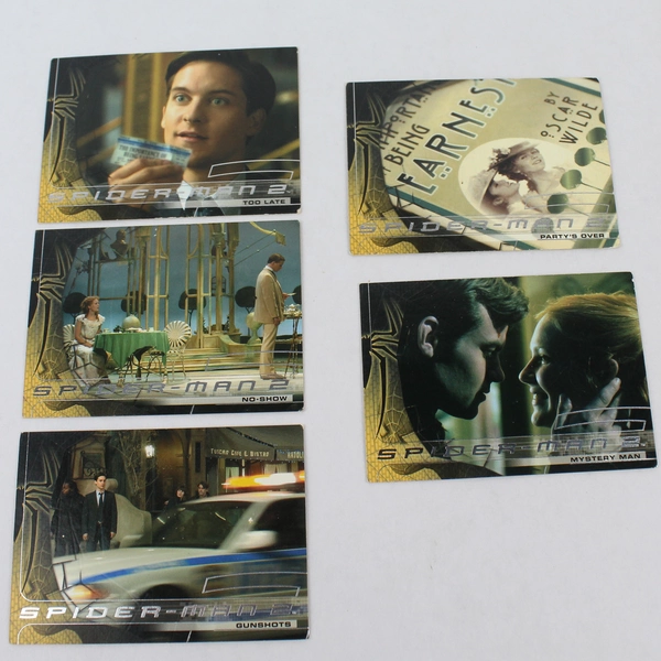 2004 Lot of 5 Spiderman 2 Trading Cards Upper Deck Good Condition