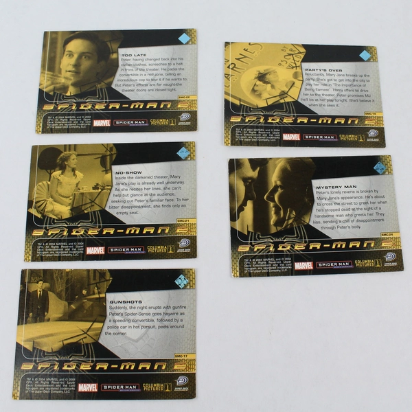 2004 Lot of 5 Spiderman 2 Trading Cards Upper Deck Good Condition