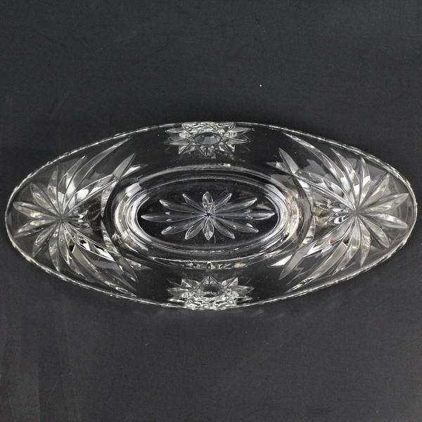 Vintage Anchor Hocking Star of David Glass Gondola Dish 9.5" - EAPG
