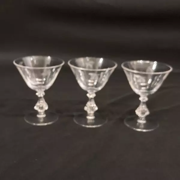 Lot of 3 Bryce Autumn Crystal Liqueur Cocktail Glasses - 4.5 inches Tall