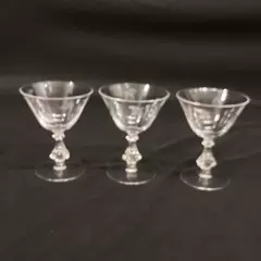 Lot of 3 Bryce Autumn Crystal Liqueur Cocktail Glasses - 4.5 inches Tall