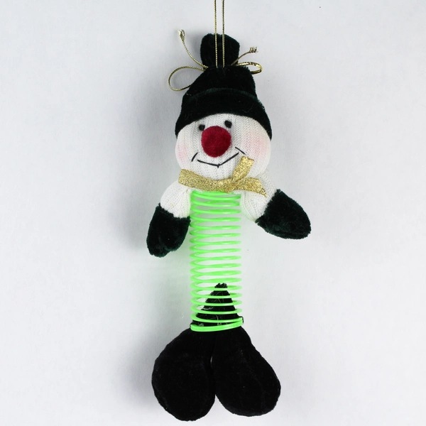 Snowman Slinky Plush Toy Holiday Ornament for Christmas Tree Decor