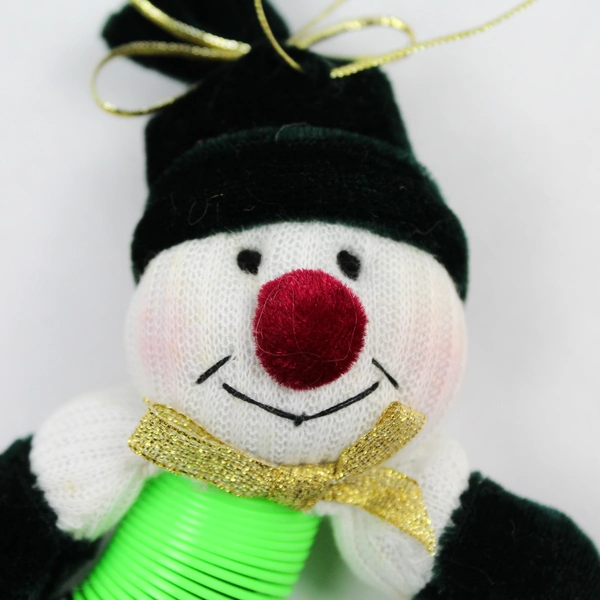 Snowman Slinky Plush Toy Holiday Ornament for Christmas Tree Decor
