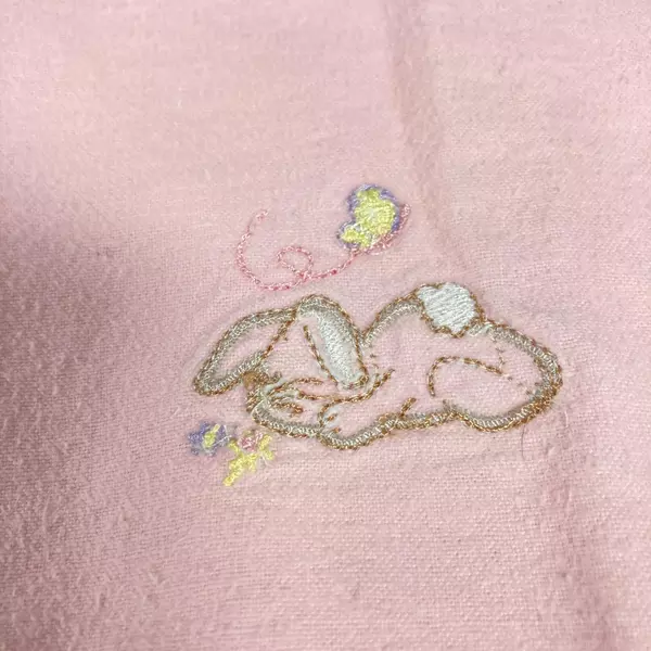 Lot of 2 Pre-owned Pink Baby Receiving Blankets with Bunnies 27"x27"