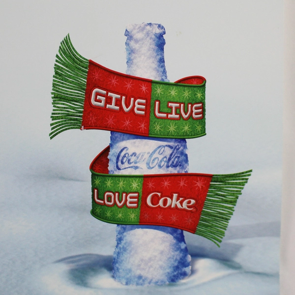 2005 Coca-Cola Polar Bears & Penguin Christmas Poster 18"x27" - Holiday Decor