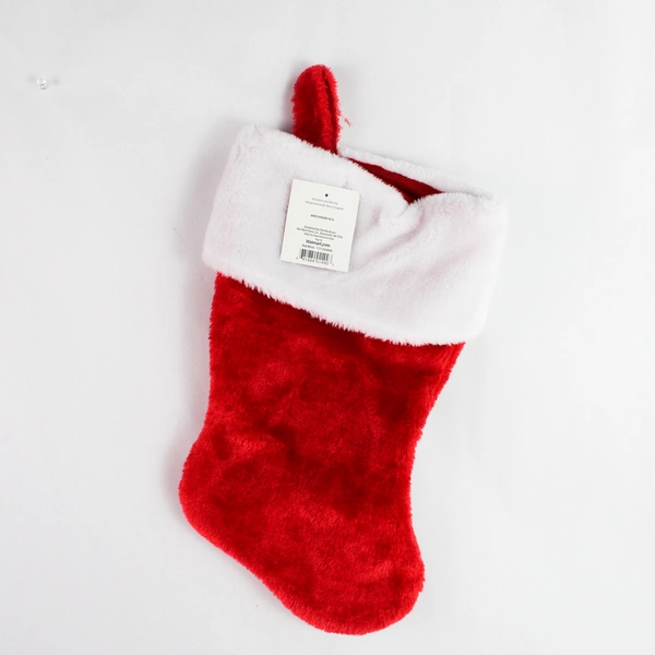 Lot of 3 Faux Fur Christmas Stockings - 2 Walmart 14", 1 Unbranded 12"