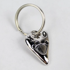 Engraved Silver Pet Collar Tag 'Rescued & Loved' with Paw Print for Dogs/Cats