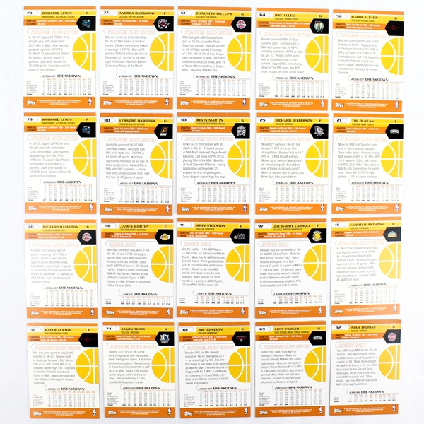 Lot of 20 2007 Topps Stadium Club Basketball Cards - Good Condition