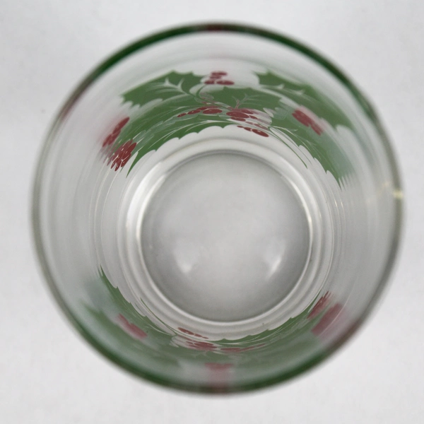 Vintage Bartlett Collins Holly & Berry Christmas Tumbler - 5" Tall, Pre-Owned