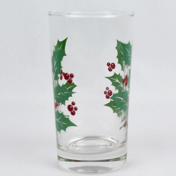 Vintage Bartlett Collins Holly & Berry Christmas Tumbler - 5" Tall, Pre-Owned